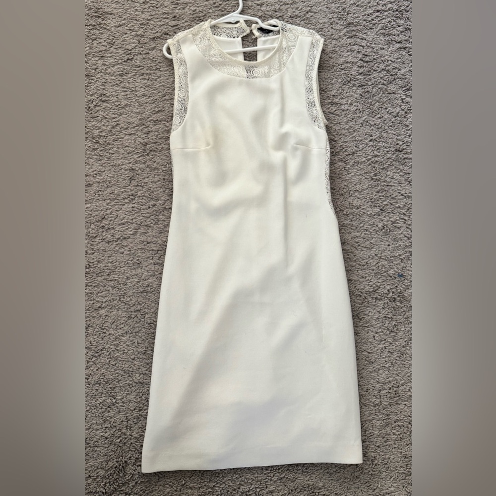 Elegant White Lace Trim Dress
